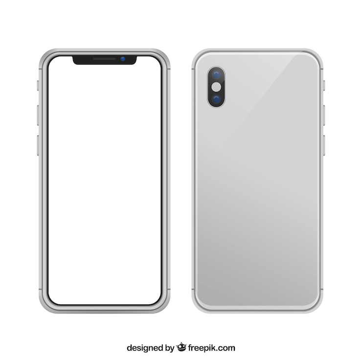 Vetor grátis smartphone com tela branca em estilo realista