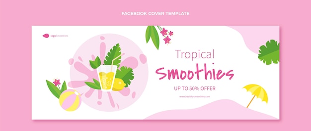 Smoothies de design plano capa do facebook