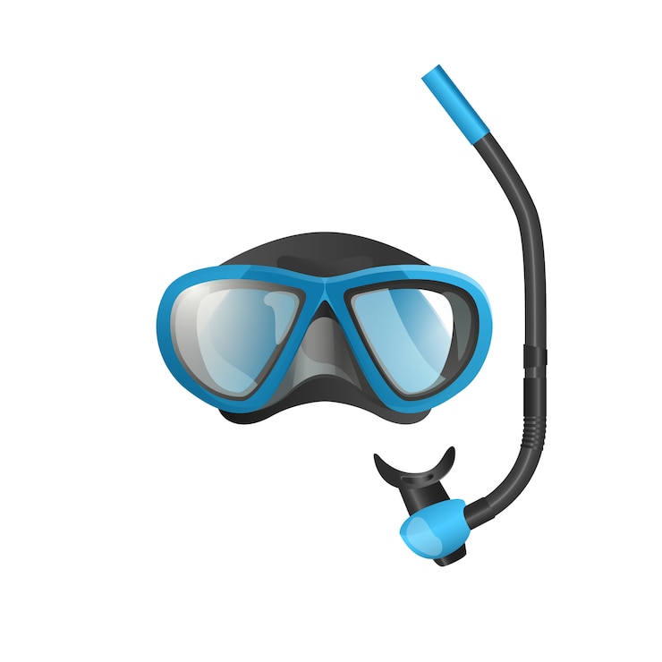 Vetor grátis snorkel máscara ícone plana
