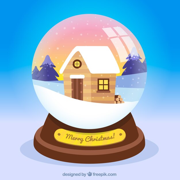 Snowglobe de natal da cabana