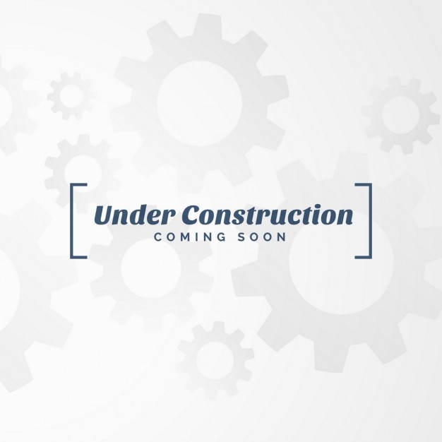Vetor grátis sob o texto de construção com engrenagens