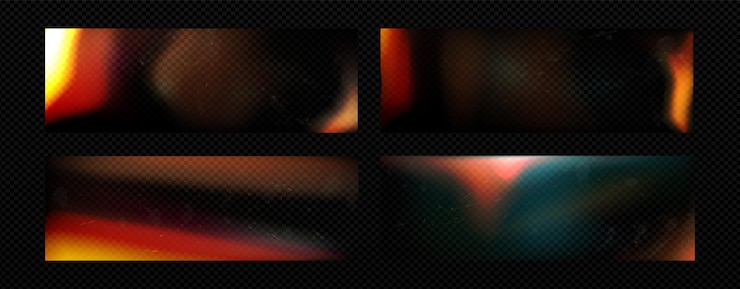 Vetor grátis sobreposição de foto retro flare com holograma e textura de poeira filtro de filme antigo com efeito de poeira definido para fotografia rústica com ruído gradiente embaçado abstrato com arranhão para imagem no design do álbum