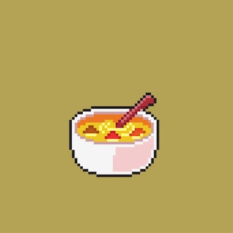 Sopa de legumes em estilo pixel art