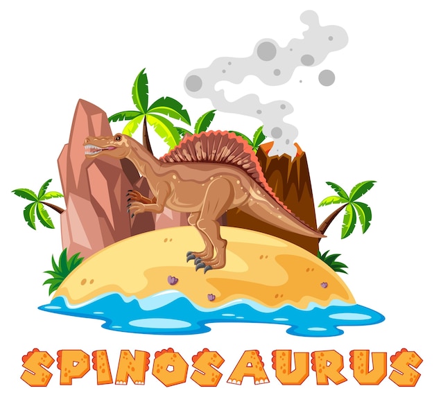 Spinosaurus em pé na ilha