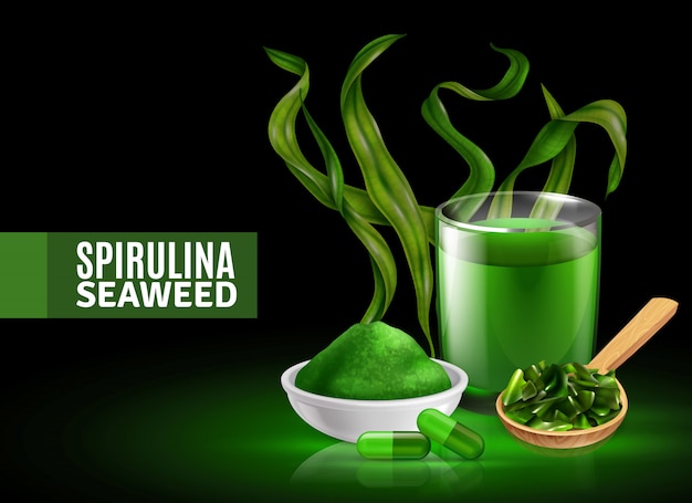 Spirulina fundo realista de algas