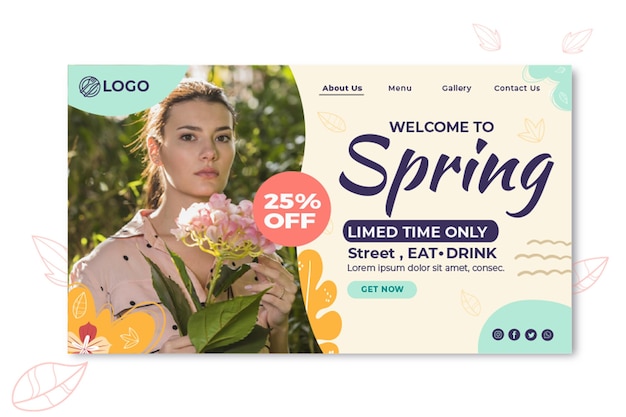 Vetor grátis spring landing page