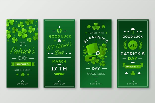 St patricks day instagram stories coleção