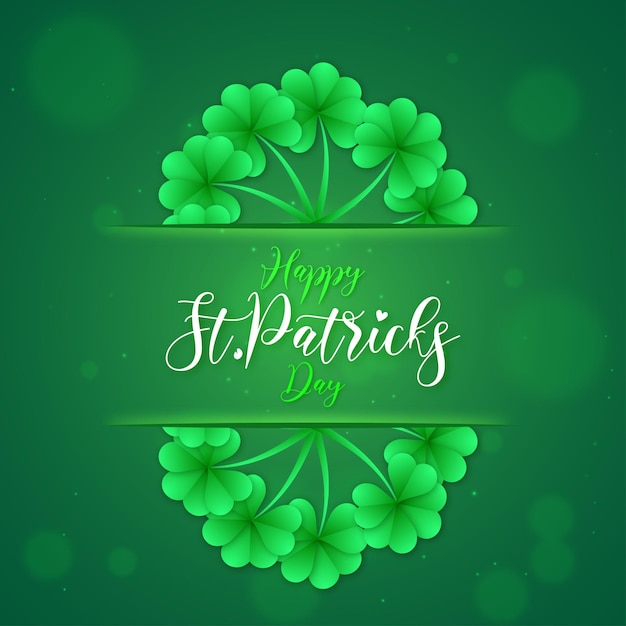 St Patricks Day tema trevo fundo verde pinho banner de design de mídia social