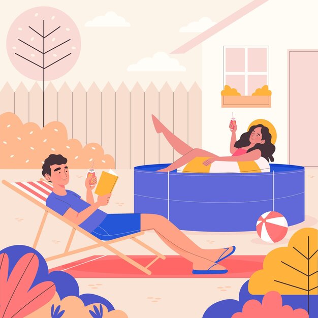 Staycation no conceito de quintal