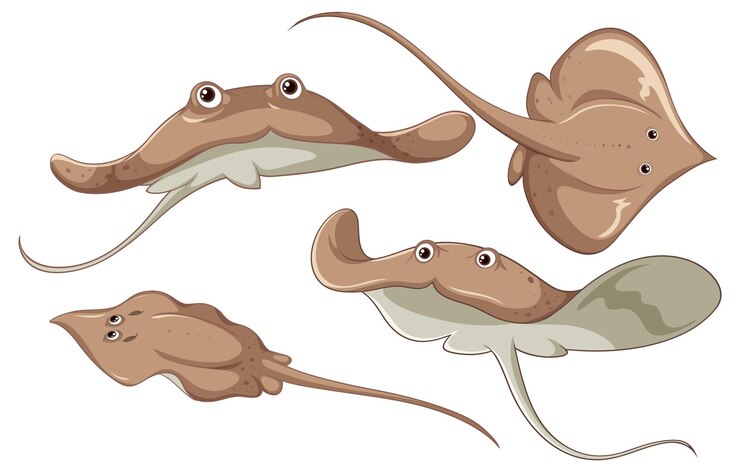 Vetor grátis stingray em estilo cartoon