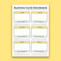 Vetor grátis storyboard simples desenhado à mão do ciclo de negócios