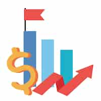 Vetor grátis sucesso de crescimento do gráfico financeiro