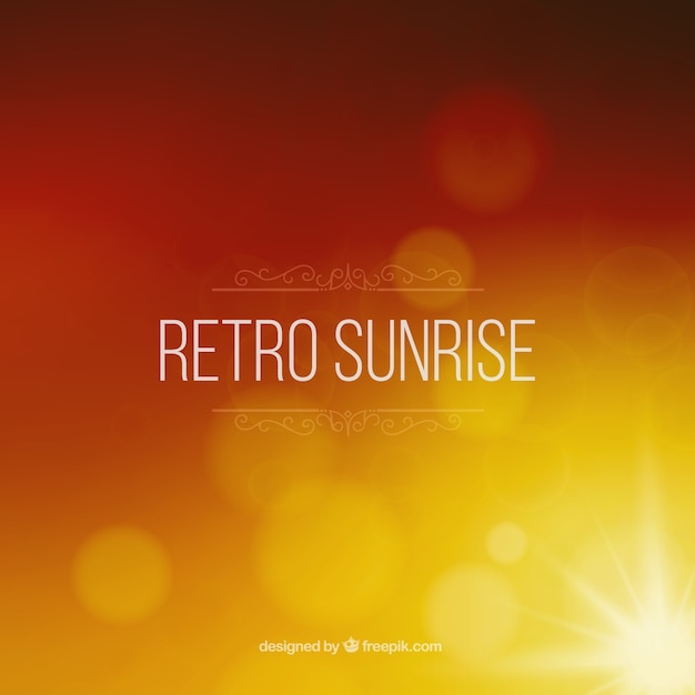 Vetor grátis sunrise retro fundo desfocado