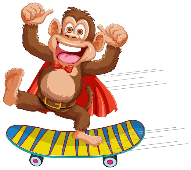 Super Macaco em uma Aventura de Skateboard