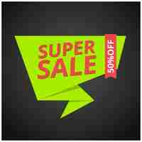 Vetor grátis super sale banner