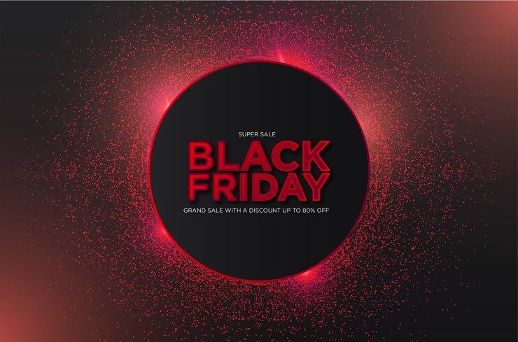 Vetor grátis super venda de black friday com partículas 3d abstratas