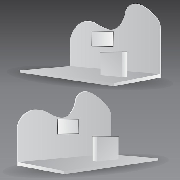 Suporte de exposição de maquete de cabine de parede simples para renderização em 3D de eventos