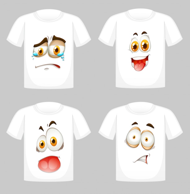 T-shirt com rostos na frente