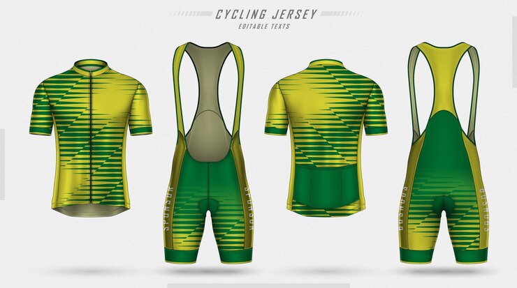 Vetor grátis t-shirt de ciclismo dianteiro e traseiro