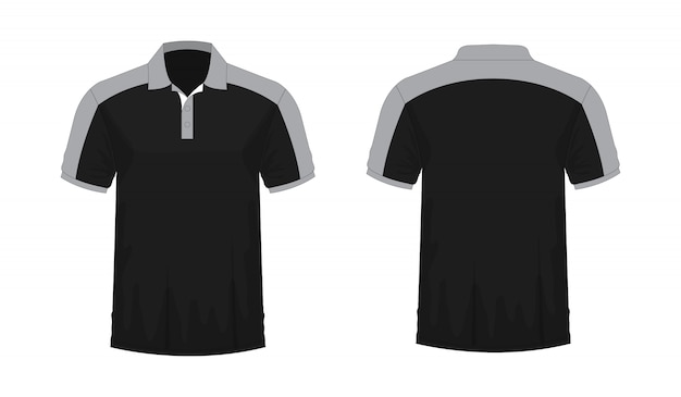 T-shirt polo ilustração cinza e preto t