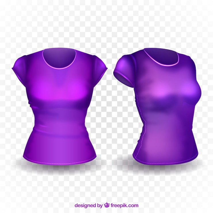 Vetor grátis t-shirts realistas em diferentes pontos de vista