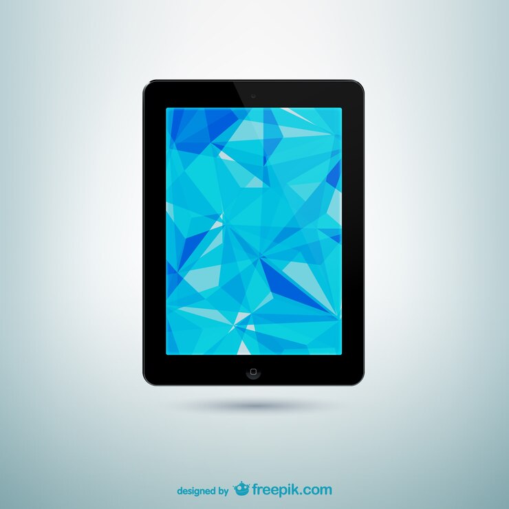Vetor grátis tablet com tela abstrata