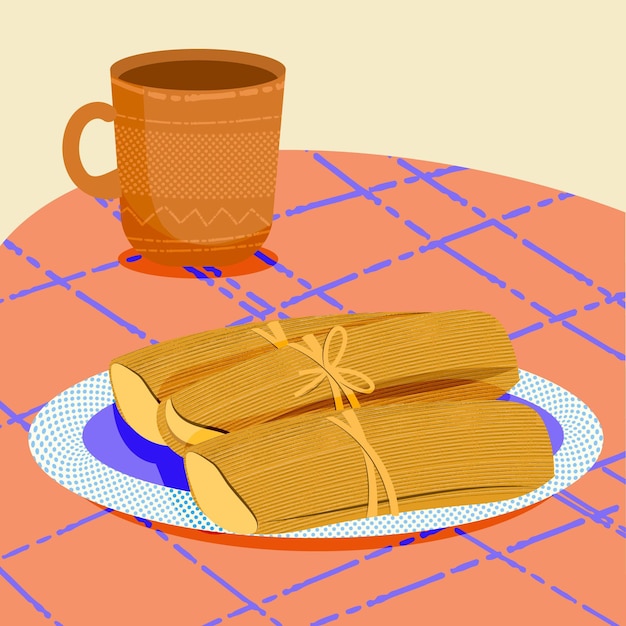 Tamales orgânicos ilustrados