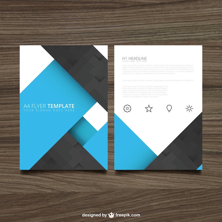 Vetor grátis tampa abstrato azul livro de relatório anual