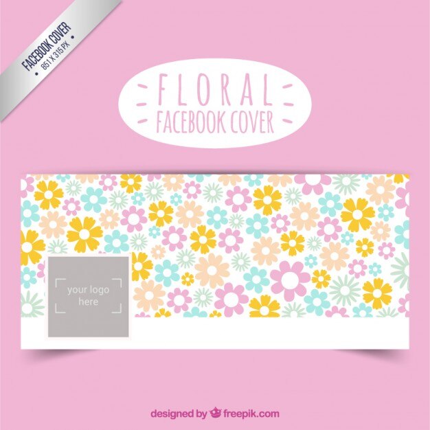 Vetor grátis tampa floral bonito facebook