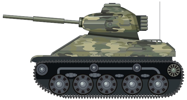Vetor grátis tanque de batalha militar no fundo branco