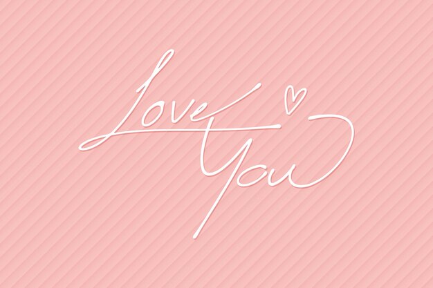 Te amo tipografia em um vetor de fundo rosa