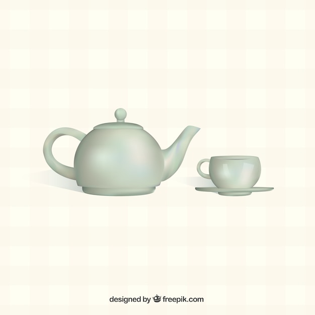 Vetor grátis teapot com copa