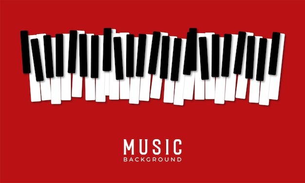 Teclas de piano fechadas sobre fundo vermelho o conceito de instrumentos musicais