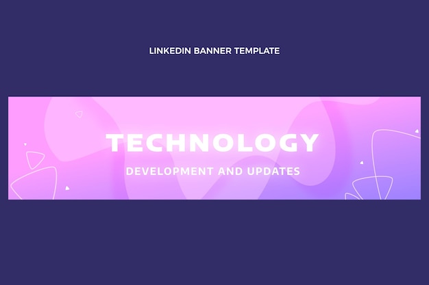 Tecnologia de fluido abstrato de gradiente banner do linkedin