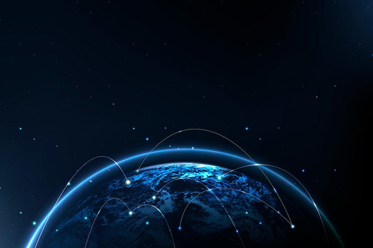 Vetor grátis tecnologia de redes globais de comunicação digital