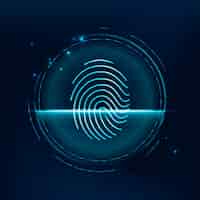 Vetor grátis tecnologia de segurança cibernética de varredura biométrica de impressão digital