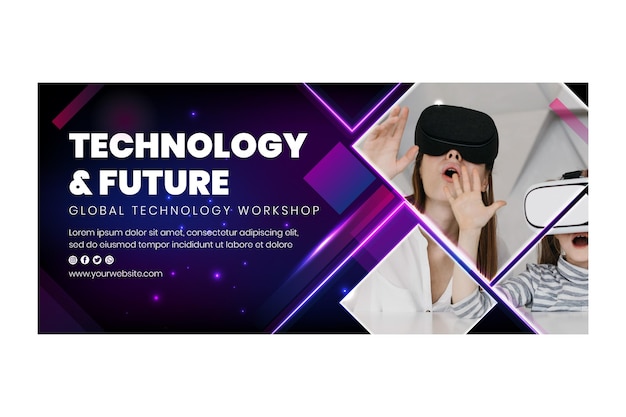 Tecnologia e modelo de banner futuro