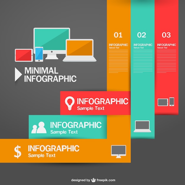 Vetor grátis tecnologia infografia mínimo com rótulos