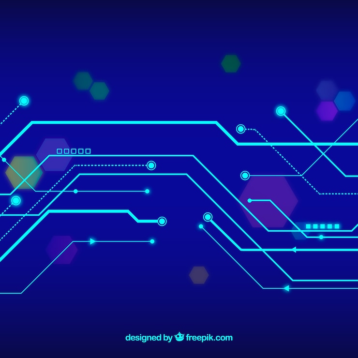 Vetor grátis tehcnology fundo com pontos e linhas
