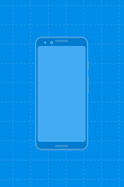 Vetor grátis telefone celular azul, ilustração vetorial de dispositivo digital