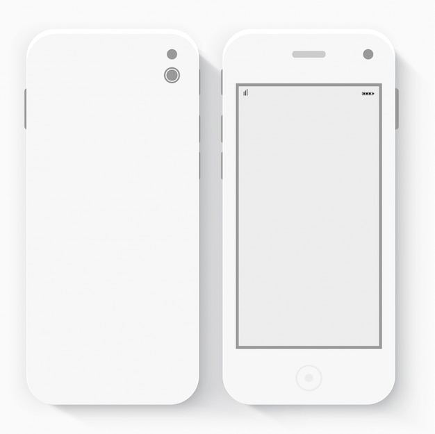 Vetor grátis telefone inteligente com isolados. branco realista