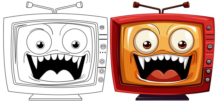 Vetor grátis televisões retrô animadas com expressões