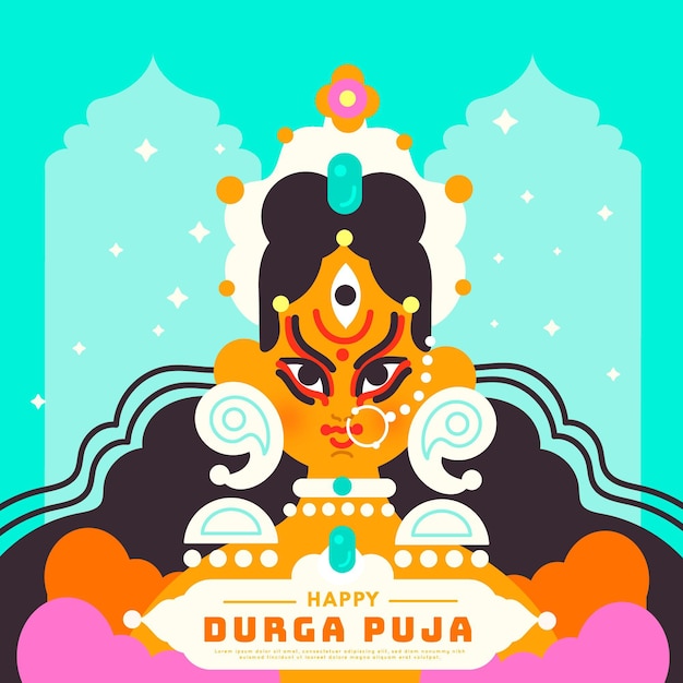 Vetor grátis tema de celebração do evento durga-puja