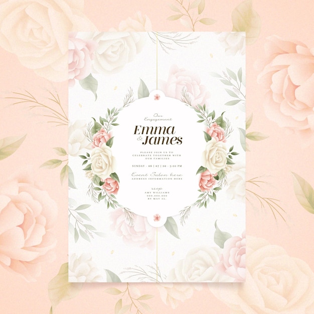 Tema de convite de noivado floral