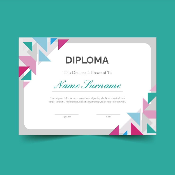 Vetor grátis tema de diploma para modelo