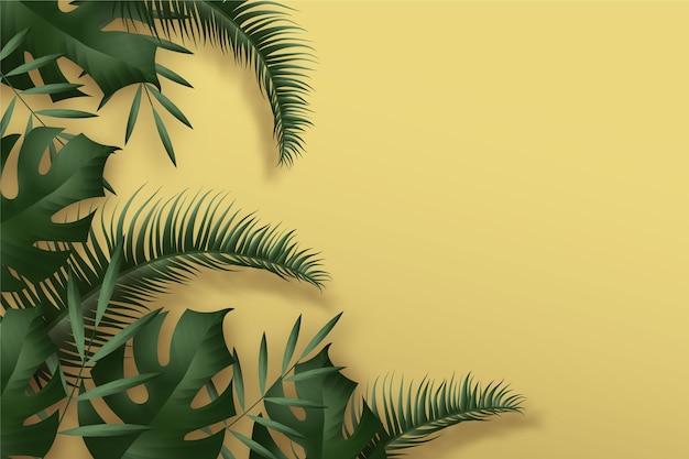 Tema de fundo de folhas tropicais