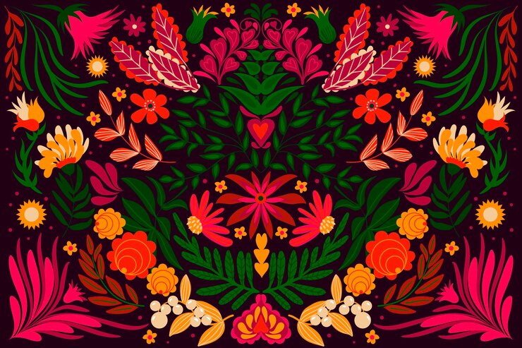 Vetor grátis tema de fundo mexicano colorido design plano