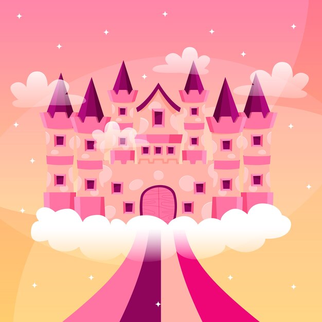 Tema de ilustração com castelo