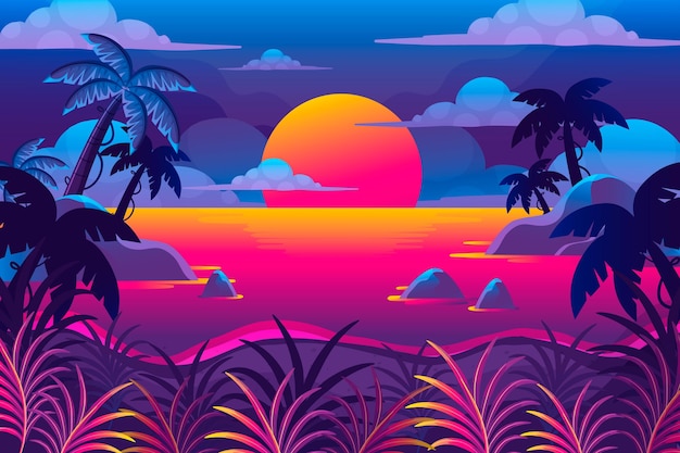 Tema de paisagem de verão