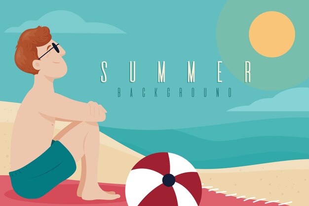 Tema de plano de fundo de verão design plano